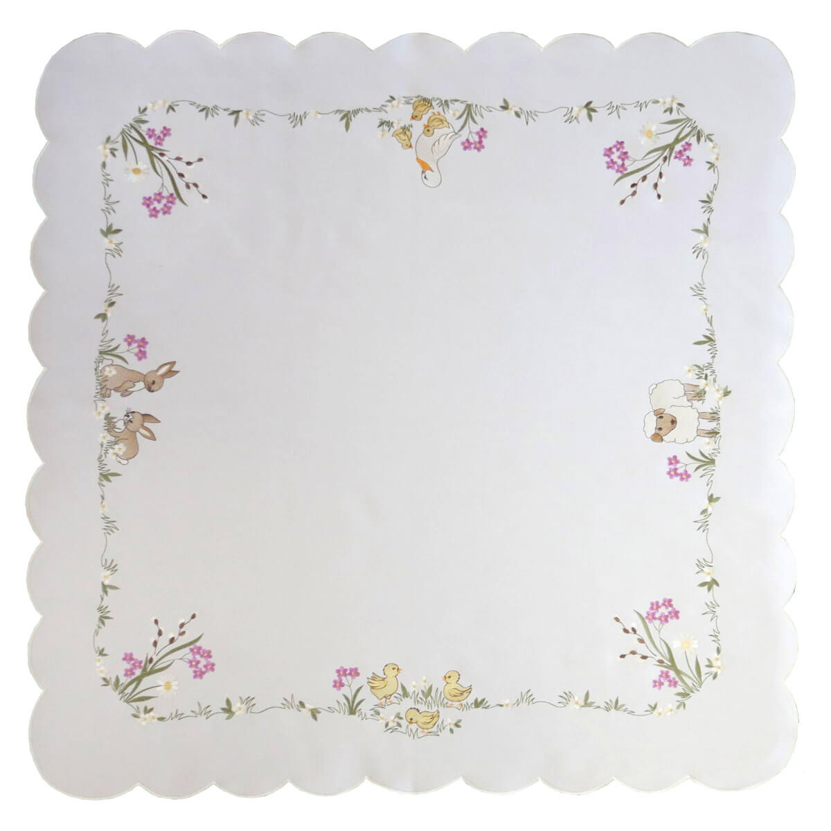 Linen Table Cloth - Animals in Spring