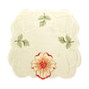 Square Table Linen - Cream with Red Hibiscus Flower*