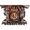 Hare and pheasant in detail frame the dancers as well as the dial of this August Schwer cuckoo clock.