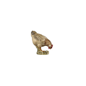 This beautiful wood figurine by PEMA Kostner brings to life the nativity scene. It features a wooden hand-carved, brown hen in a standing position, eating from the ground. It is hand-painted with intricate details, making a great addition to your holiday decor.