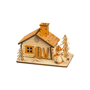 Smoke House Ski Hut w/ Snowman