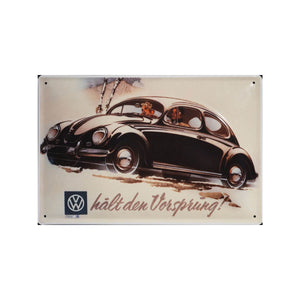 Volkswagen Beetle Vorsprung - Vintage Style Metal Advertising Sign