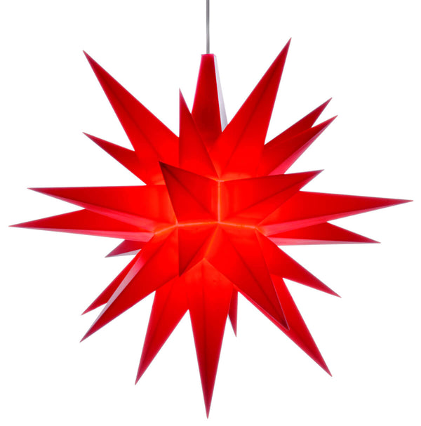 Red Herrnhuter Moravian star A1e shines festively