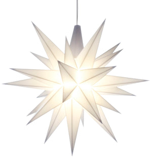 White Herrnhuter Moravian star  A1e shines festively