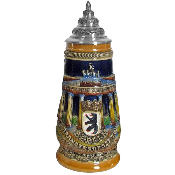 King Beer Stein with the Brandenburg Gate and the coat of arms of Berlin