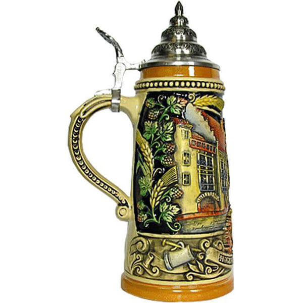 German Beer Stein - Hofbräuhaus Munich Reliefstein .5L - Yellow