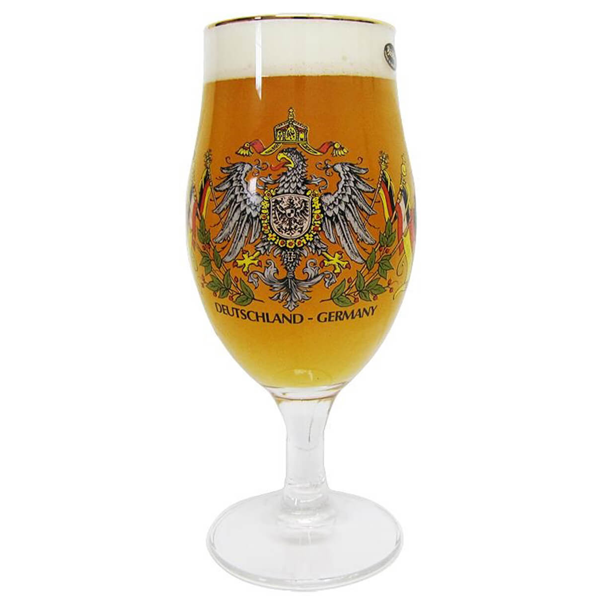 German Pilsner Tulip Beer Glass with Eagle Crest Questions & Answers