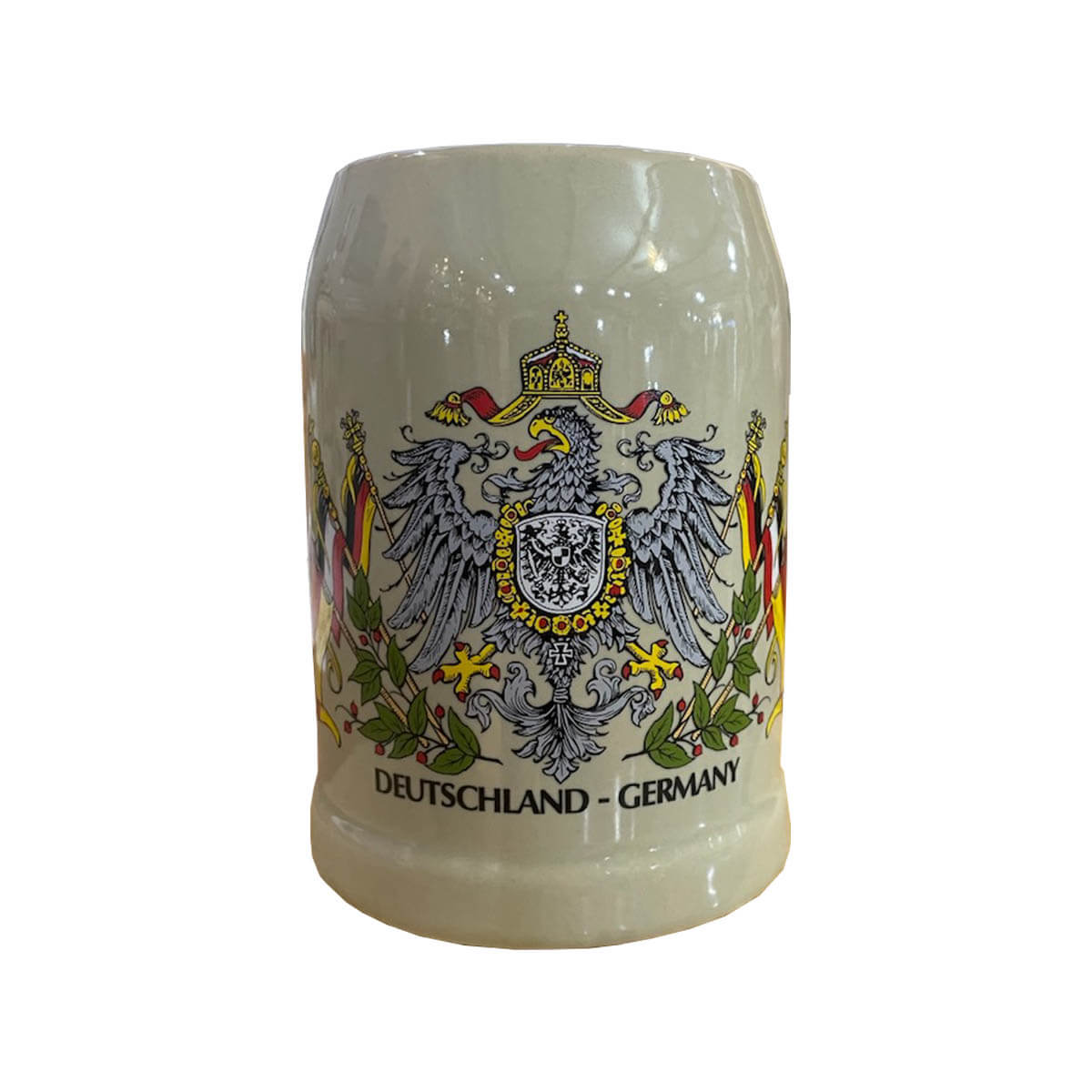 Ceramic Beer Mug with German Crest - .5L