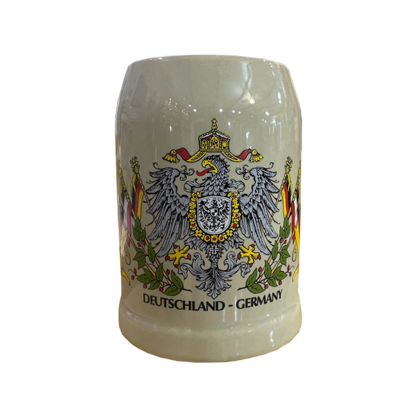 Ceramic Beer Mug with German Crest - .5L