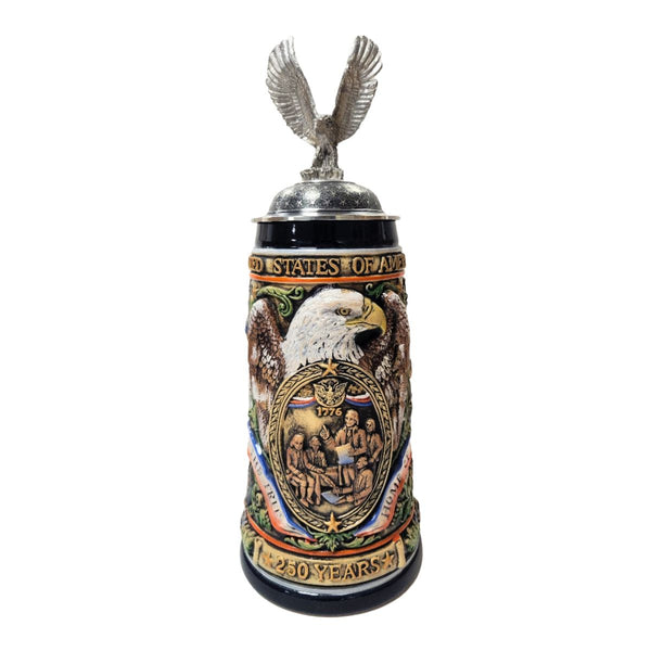 250th USA Anniversary Beer Stein with Flying Eagle Lid 1.2L by KING