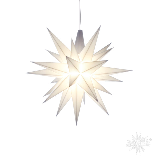White Herrnhuter Moravian star  A1e shines festively