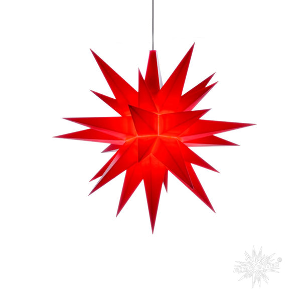 Red Herrnhuter Moravian star A1e shines festively