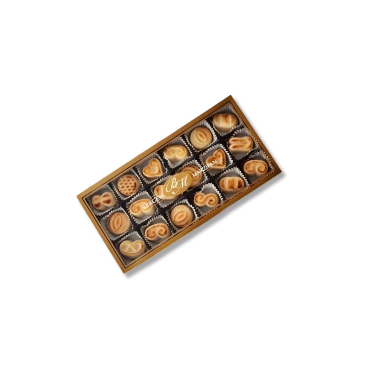 Bergen handcrafted marzipan specialty candy gift box with 18 pieces