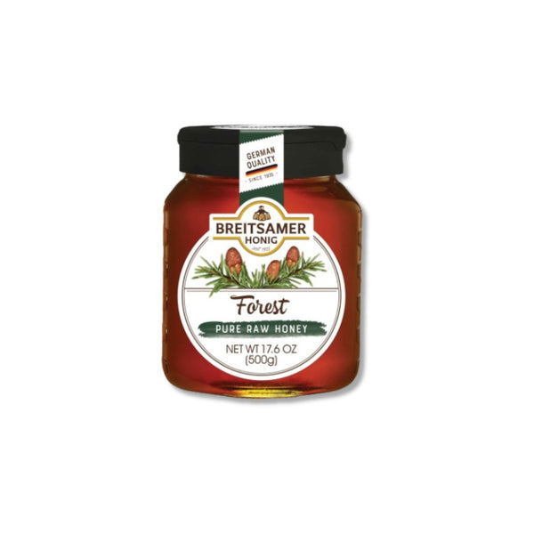 Breitsamer Forest Pure Raw Honey 17.6 oz jar from Germany