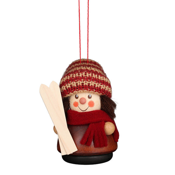 Christian Ulbricht Wooden Wobble Figure - Skier - Natural (Ornament)