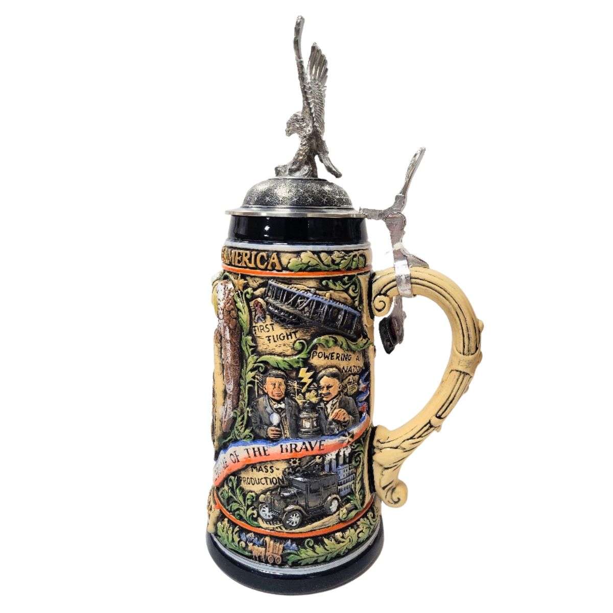 250th USA Anniversary Beer Stein with Flying Eagle Lid 1.2L by KING