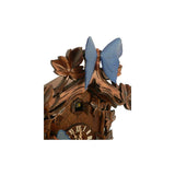 Blue Butterfly, and a Cuckoo Bird looking out of his Door on Top of a Schneider Traditional Cuckoo Clock