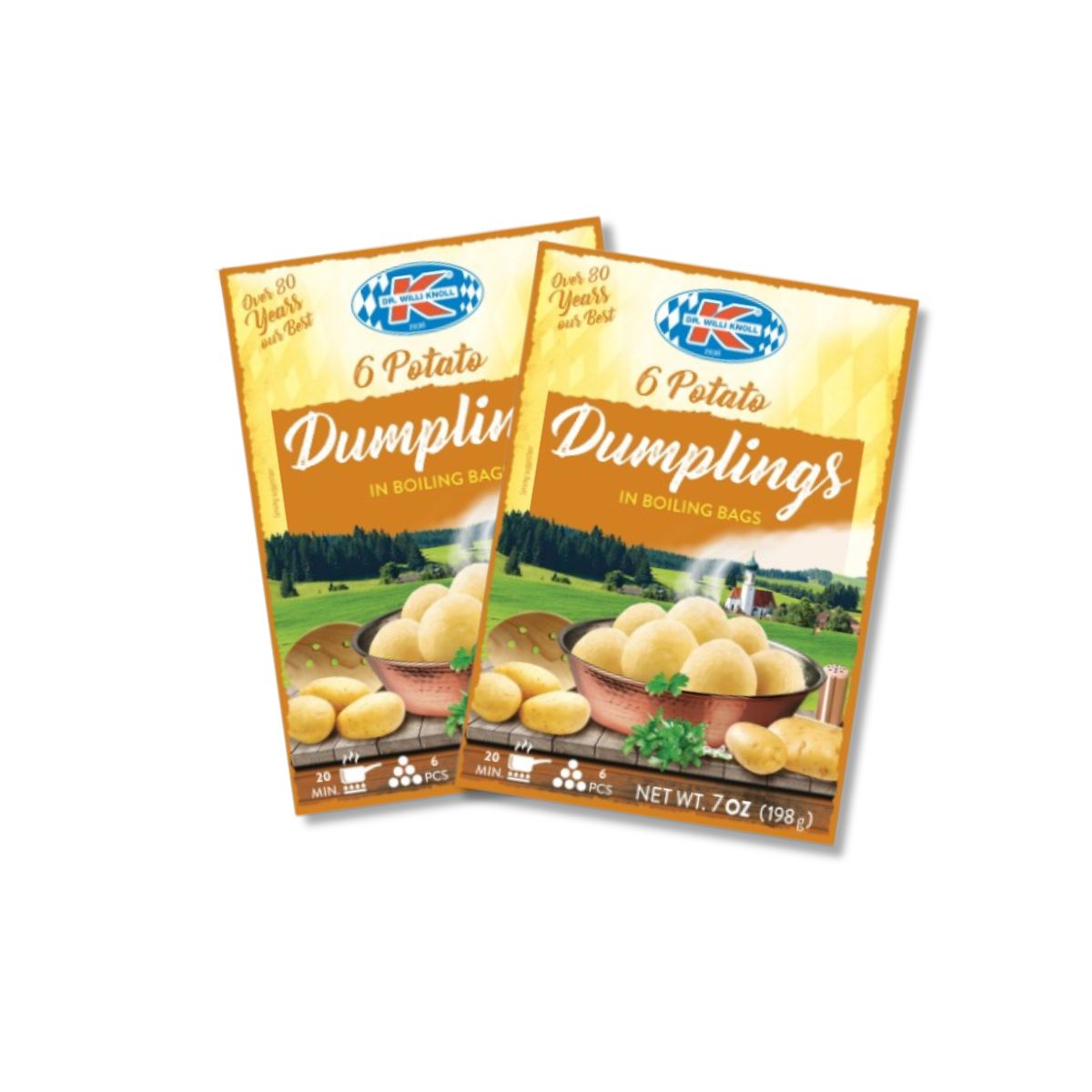 Two packages of Dr. Willi Knoll Halb & Halb Potato Dumplings