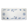 white linen table runner blue nautical embroidery anchors ship wheel rope Funke Germany
