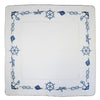white square linen tablecloth blue nautical border anchors rope ship wheel embroidery Funke Germany