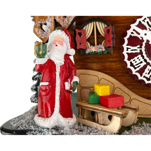 Santa detail of the Christmas chalet cuckoo clock 