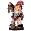 Hand-carved wooden Guardian Gnome figurine holding a lantern, crafted in South Tyrol by DEUR