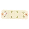 Linen Table Runner - Cream with Red Hibiscus Flower