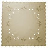 Linen Table Cloth - Cream with Embroidered Flowers & Holly Branches*