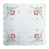 Linen Table Cloth - White with Primroses