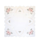 Linen Table Cloth - Winter Floral Off White