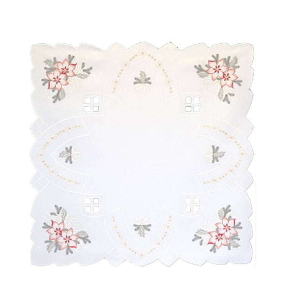 Linen Table Cloth - Winter Floral Off White*