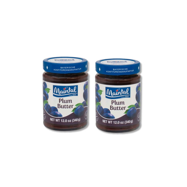 Two jars of Maintal Spiced Plum Butter Pflaumenmus from Germany