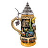 Mexico Beer Stein by KING featuring Mayan pyramid relief artwork, handcrafted in Germany with pewter lid