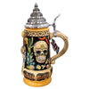 Mexico Beer Stein featuring colorful sugar skull artwork and pewter lid by KING-WERK Germany