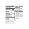 Nutrition facts label and recipe information for Potato Pancakes, showing serving size, calories, nutrients, and cooking instructions on a white background.