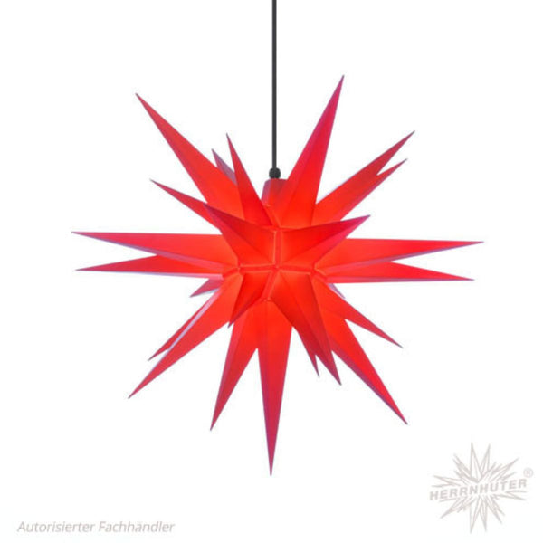 Red Herrnhuter Moravian Star A7 plastic illuminated Christmas star 28 inch handmade in Germany
