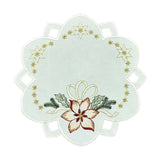 Round Table Linen - Winter Floral Off White