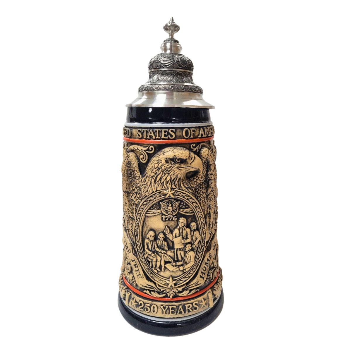 250th USA Anniversary Beer Stein with Baroque Style Lid 1.2L by KING