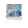 Alpen 2027 wall calendar open to a snowy Alpine church and mountain scene