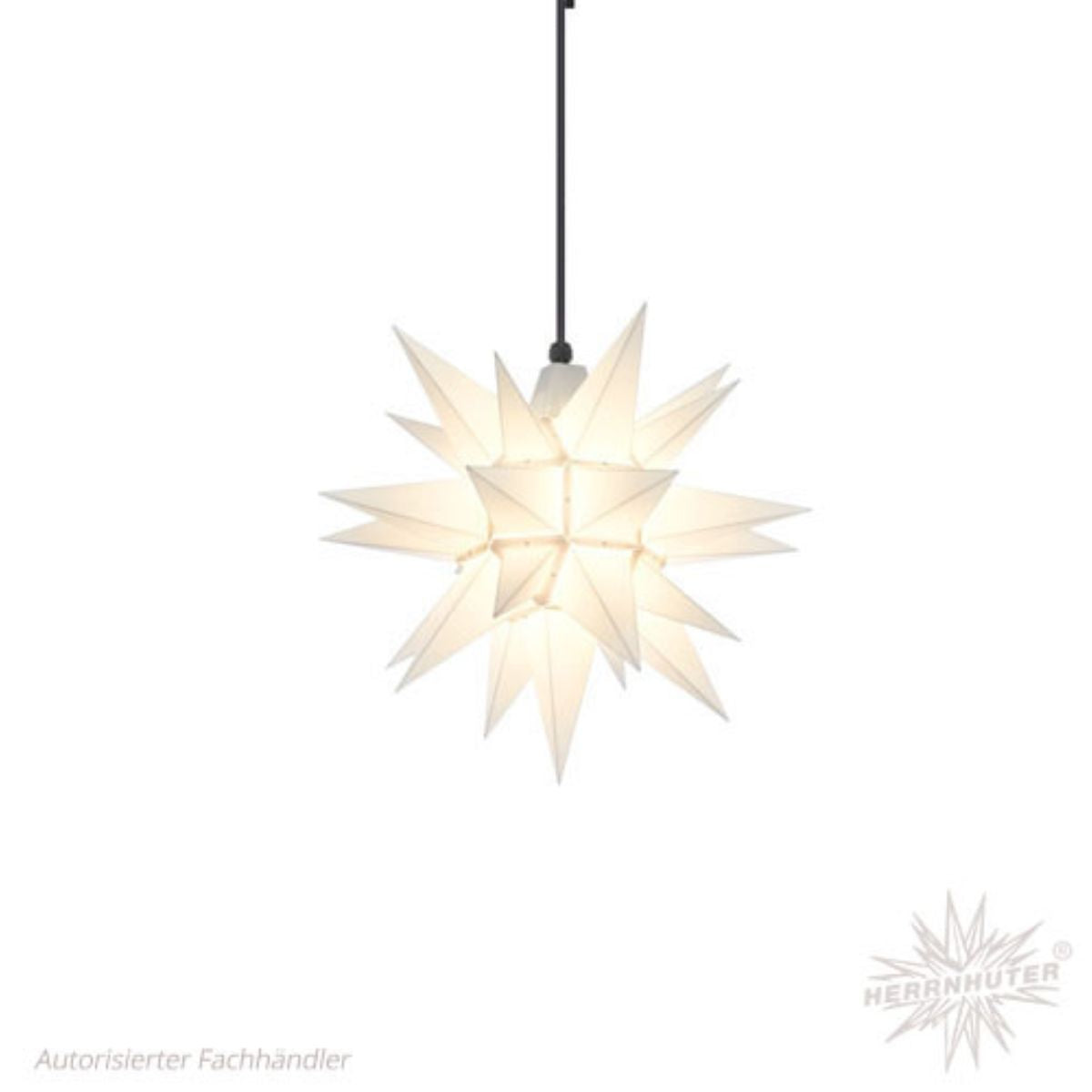 White Herrnhuter Moravian Star A4 plastic illuminated Christmas star 16 inch handmade in Germany
