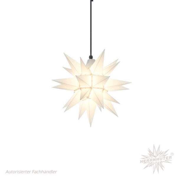 White Herrnhuter Moravian Star A4 plastic illuminated Christmas star 16 inch handmade in Germany