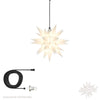 White Herrnhuter Moravian Star Set A4 with outdoor cable and light kit for indoor and outdoor Christmas decorating