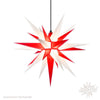 White and red Herrnhuter Moravian Star A7 plastic illuminated Christmas star 28 inch handmade in Germany