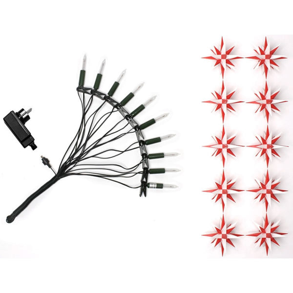 White/Red Herrnhuter Moravian Star Chain A1s - LED