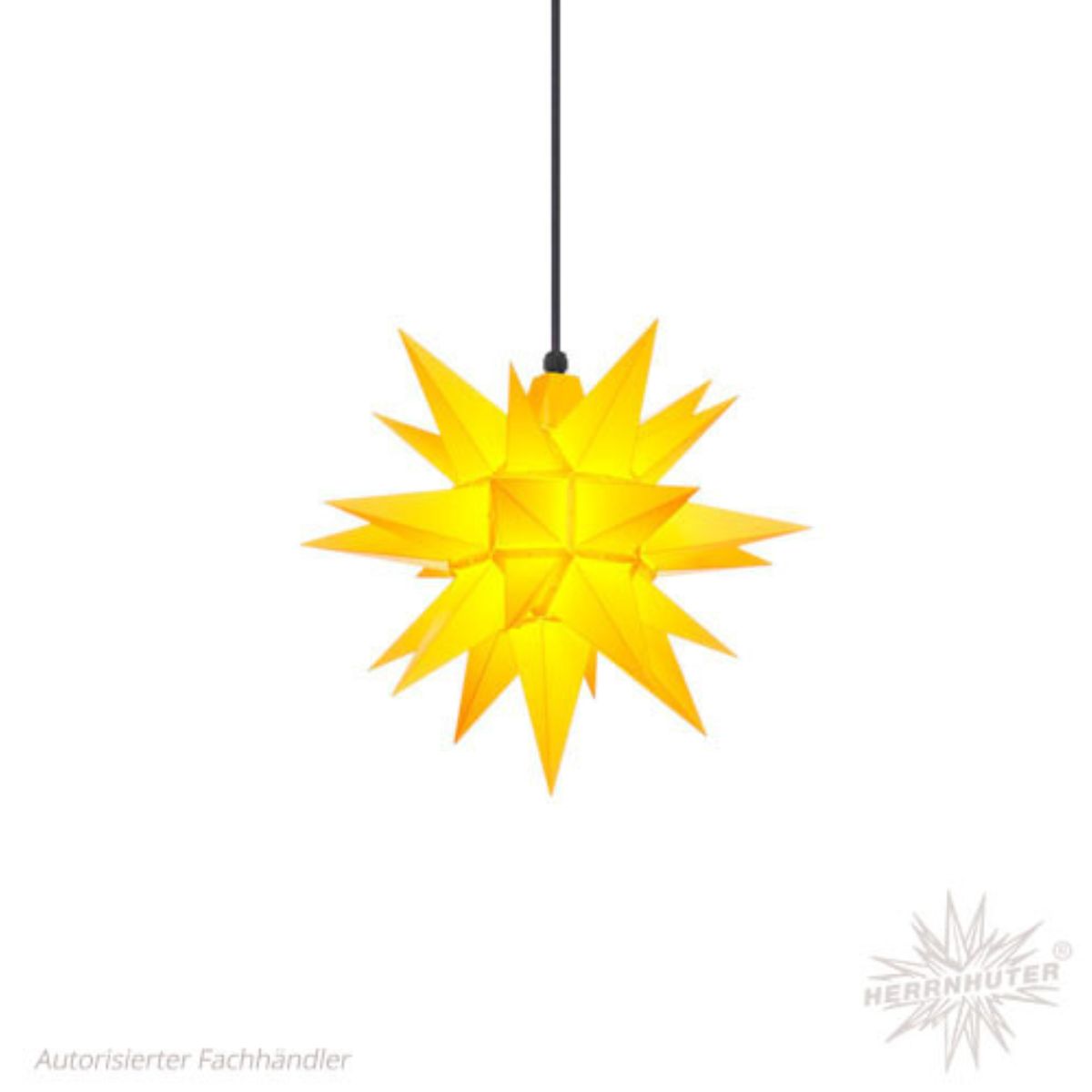Yellow Herrnhuter Moravian Star A4 plastic illuminated Christmas star 16 inch handmade in Germany