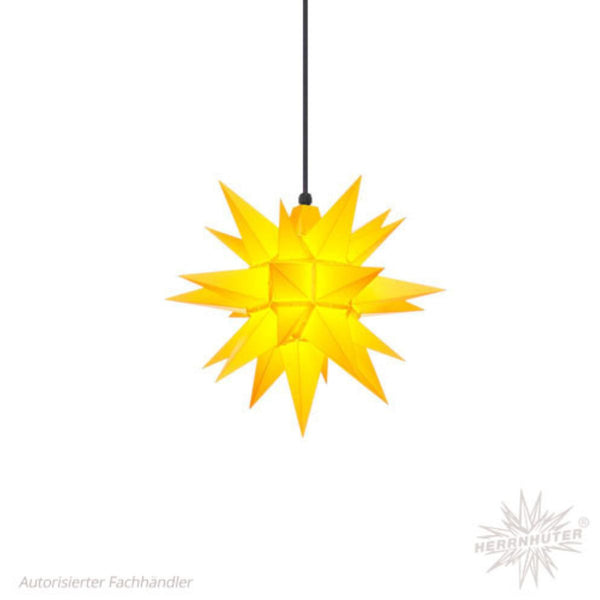 Yellow Herrnhuter Moravian Star A4 plastic illuminated Christmas star 16 inch handmade in Germany