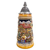 German Bavarian beer stein with alpine village scene, traditional couple, and pewter lid by Zoeller & Born