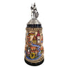 Deutschland Panorama German Beer Stein with pewter knight lid by Zoeller & Born