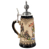 Ceramic Marine Corps beer stein with combat scenes, and pewter lid topped with Eagle Globe Anchor finial. Made in Germany.