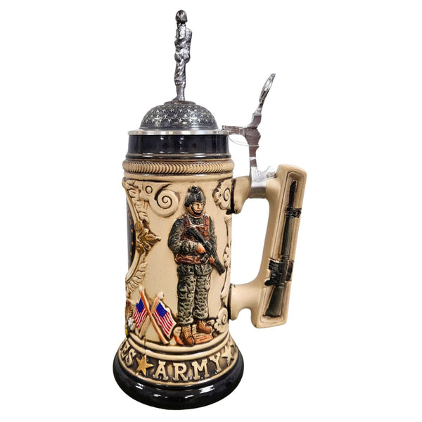 U.S. Army Beer Stein with Pewter Soldier Lid by Zoeller & Born